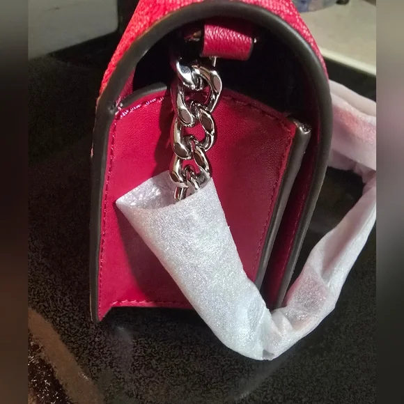 NWT Michael Kors Jet Set Crossbody bag- RASPBERRY PINK MK NEW - Picture 6 of 11